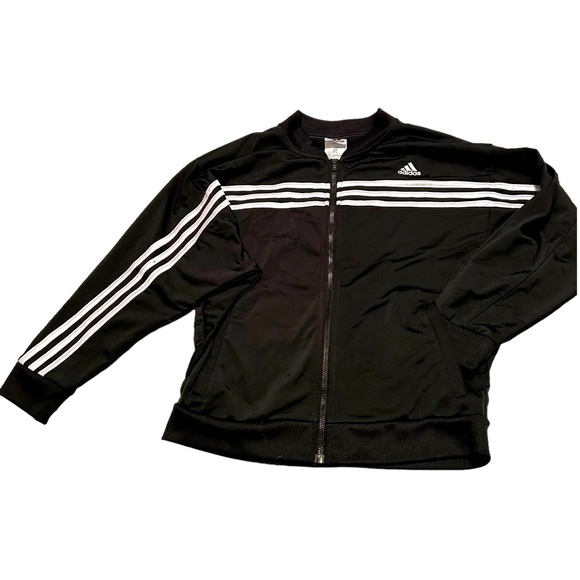 Adidas kids track zip up jacket size L 14 - Picture 1 of 10